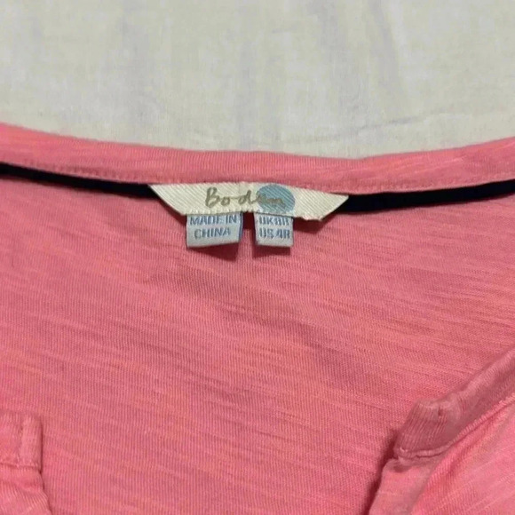 Boden Pink 3/4 sleeve button up shirt front pockets size 4 - Picture 3 of 5